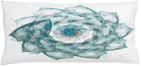 Ambesonne Spires Atmak Yastık Minder Örtüsü, Çiçek Şekilli Spiral Dijital Girdap Desen Renkli Elemanları ile Görüntü, Dekoratif