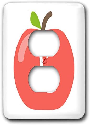 3dRose Stamp City - tipografi - Beyaz bir arka plan üzerinde kırmızı bir elmanın içindeki L harfinin monogramı. -2 fiş çıkış