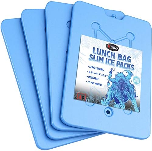 Öğle Yemeği Çantaları için Kona Buz Paketleri-Buz Gerekmez-Yeniden Kullanılabilir Uzun Ömürlü (- 5C) Küçük İnce Dondurucu Paketleri-25