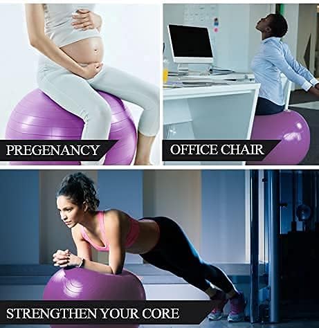 Yoga için Hezeb Egzersiz Topu, 55/65/75 cm Ekstra Kalın, Denge, Stabilite-Fitness, Pilates, Doğum, Terapi, Ofis Top Sandalye-Anti