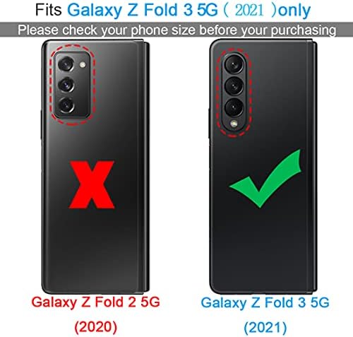 KEZiHOME Samsung Galaxy Z Fold 3 5G Durumda, Hakiki Deri Galaxy Z Fold 3 Cüzdan Kılıf [RFID Engelleme] Kart Yuvası ile Flip