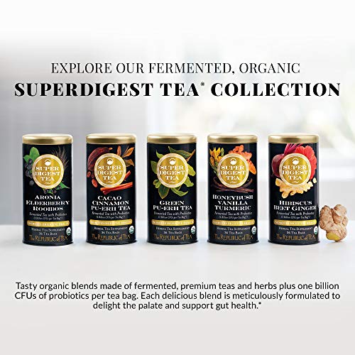 Çay Cumhuriyeti Organik Aronia Mürver Rooibos SuperDigest Tea ® / Probiyotik Çay Poşetleri (36 adet)