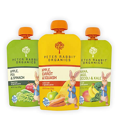 Peter Rabbit Organik Meyve Sebze Çeşitliliği Paketi 4 oz. Sıkılabilir Torbalar (18'li Paket)