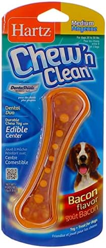Hartz Chew N ' Clean Dental Duo Köpek Çiğneme Oyuncağı Pastırma Aroması, Orta 1 ea(6'lı Paket)