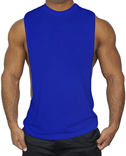 ZUEVI erkek Kas Kesim Açık Taraf Vücut Geliştirme Tank Top Spor Egzersiz Stringer T-Shirt