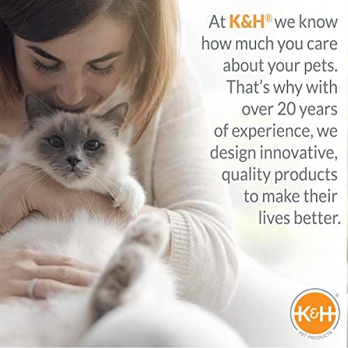 Çıkarılabilir Bolster Tan/Kitty Baskı 14 X 24 İnç ile K & H Pet Ürünleri Deluxe Kitty Eşik