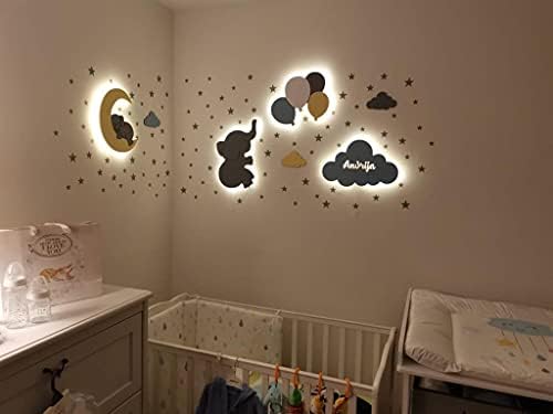 BugyBagy Duvar lambaları ile Harika bir Çocuk Odası Oluşturun (4 Balon, Mavi)