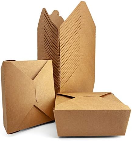 [45 oz, 36 Sayım, Kraft Kahverengi] Papernain Gıda Kaplarını, Tek Kullanımlık Kağıt Kutularını Çıkarın