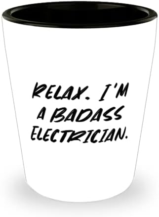 Yeniden kullanılabilir Elektrikçi Hediyeleri, Rahatlayın. Ben havalı bir Elektrikçiyim, Arkadaşlarımdan Elektrikçi Atış Camı