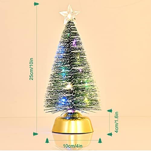 Mini Noel ağacı ile LED ışıkları (Pil dahil), 10 küçük noel ağacı Kış Parti ev masa Dekor, küçük Noel ağacı Çocuklar için en