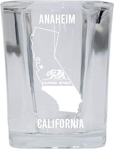 Anaheim California Lazer Kazınmış Hatıra 2 Ons Kare Atış Cam Devlet Bayrağı Tasarımı