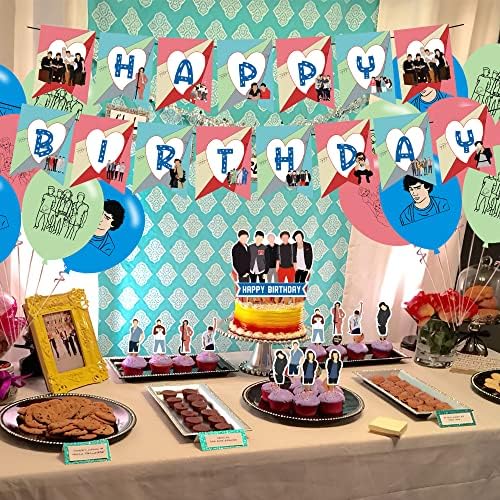 82 Adet One Direction Tema Doğum Günü Partisi Süslemeleri, Parti Kaynağı ile Çocuklar için Set 1 Mutlu Doğum Günü Banner Çelenk,