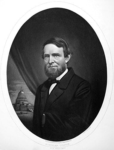 Schuyler Colfax (1823-1885) Nvıce Başkanı Amerika Birleşik Devletleri 1869-1873 Mezzotint Amerikan C1870 Poster Baskı tarafından