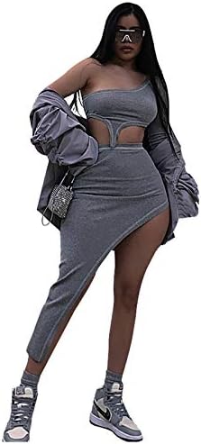 XLLAIS kadın Nervürlü Asimetrik Kırpma Üst Parlama Pantolon Setleri Kıyafetler Eşofman