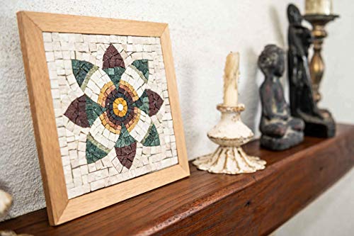MyrıJoy-Yetişkinler için Mozaik Kiti-Nar Çiçeği-DIY Zanaat Kiti-Sanat Dekoru-Orijinal Hediye Fikri-Yaratıcı Hobi-9x9/ 23x23cm-İtalyan