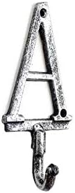 Hampton Denizcilik Rustik Gümüş Dökme Demir Mektup Bir Alfabe Duvar Kanca 6 - Ev Duvar Dekor-Cast