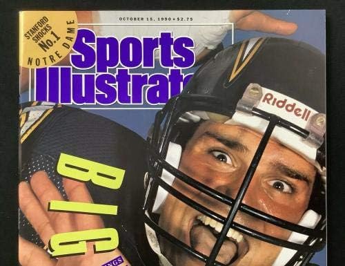 Burt Grossman İmzalı Sports Illustrated 10/15/90 Etiketsiz Şarj Cihazları İmzalı JSA-İmzalı NFL Dergileri