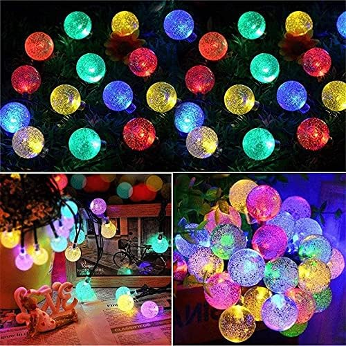 LANDUA ışıkları açık 60 Led kristal küre ışıkları ile 8 modları su geçirmez Powered veranda ışık bahçe parti dekor için (Renk