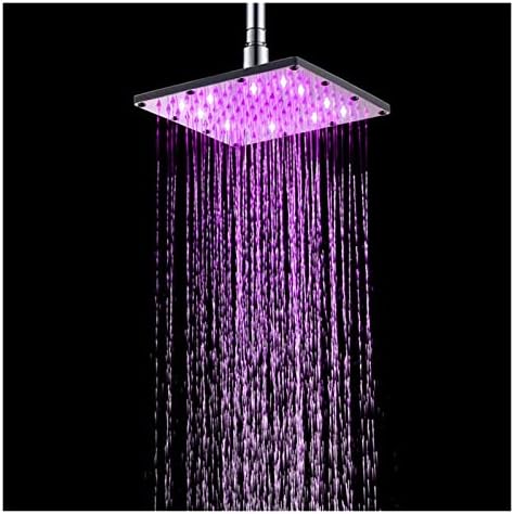 JUSTCHENHUA 6-İnç Led Duş Başlığı Yüksek Basınç Üst Yağmur Showerhead Filtre Su Tasarrufu Sıcaklık Sensörü Banyo Aksesuarları