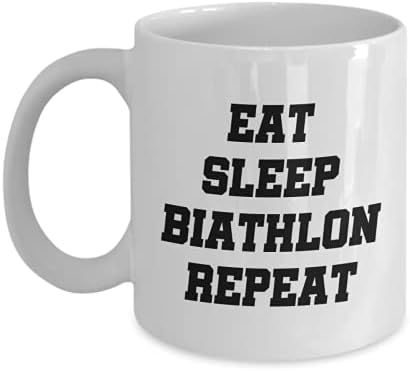Biatlon Kahve Kupa-Biatlet Hediye-Komik Biatlon Hediye-Yemek Uyku Biatlon Tekrar