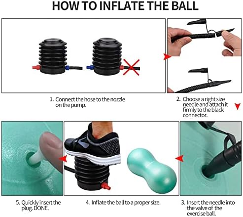 INPANY Fıstık Topu ve Yoga Topu (55-75 cm) - Anti Patlama Egzersiz Topu için Emek Doğum, Çocuklar için Fizik Tedavi, Çekirdek