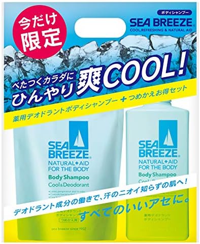 Japonya Sağlık ve Kişisel Bakım - Seabreeze Tıbbi Deodorant vücut Şampuanı Pompası 600 ml + Dolum 400 ml çift set [yarı-ilaçlar]AF27