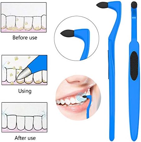 4 Paket Diş Leke Çıkarıcı Mücadele için Tartar Diş Lekeleri Diş Parlatma, Mavi