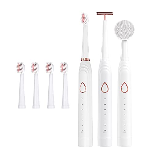 5 Fırça Kafalı Şarj Edilebilir Elektrikli Diş Fırçası, Yüz Temizleme / Masaj Fırçası, Akıllı Zamanlayıcılı 45000 VPM Diş Fırçası