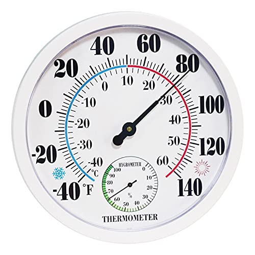 Ev için Dış Mekan Termometresi Duvar Termometresi Higrometre Pilsiz Su Geçirmez, İç Mekandaki Sıcaklığı ve Nemi Okumanızı Sağlar
