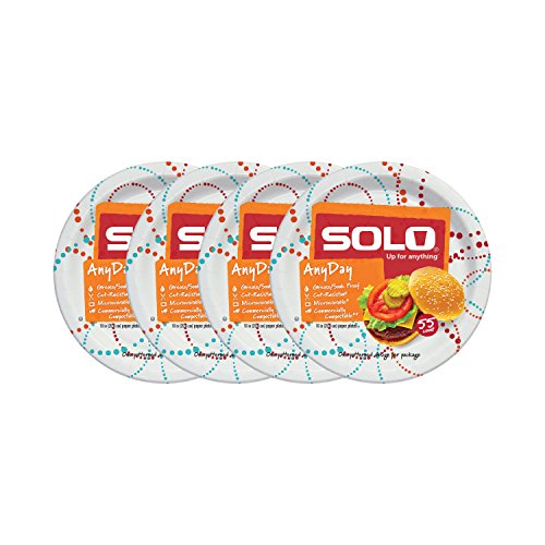 SOLO Cup Şirket Kupası Herhangi Bir Gün Kağıt Tabaklar, 10 İnç, 220 Sayım