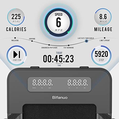 BıFanuo 2 in 1 Katlanır Koşu Bandı, Akıllı Yürüyüş Koşu Makinesi ile Bluetooth Ses Hoparlörler, Kurulum-Ücretsiz,Altında Masa