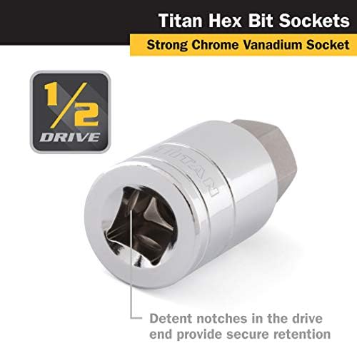Titan 15614 1/2-İnç Sürücü x 14mm Hex Bit Soket