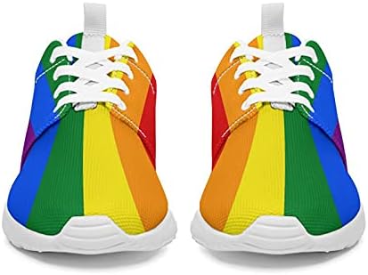 Acafugs Gökkuşağı LGBT Bayrak Ayakkabı Bayan Erkek Yürüyüş Tenis Sneakers Ultra Hafif Trail koşu ayakkabıları Hediye Kız Erkek