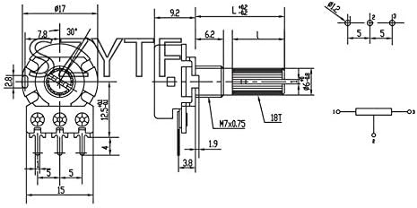 YSCSPQA Potansiyometre 5 adet / torba WH148 Tek Ortak Amplifikatör Potansiyometre 10 K 20 k 50 k 100 k 500 k. L: 15MM (direnç: