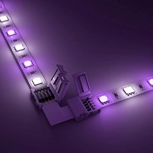 RGBW Şerit ışıklar 5050 10mm 5Pin için BZONE LED Konektör Kiti, 9.8 FT Uzatma Kablosu, T ve L Şekil Konnektörleri, 2 Port Splitter,