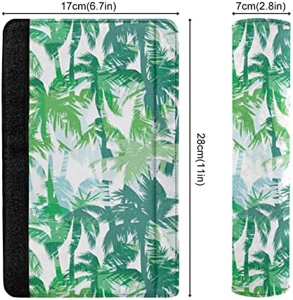 Dikişsiz Tropikal Yaz Palmiye Ağacı Yaprakları Beyaz 1 Paket Evrensel Araba Emniyet Kemeri Pedleri Kapak, Ayarlanabilir Omuz