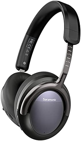 Saramonic Gelişmiş Kablosuz Bluetooth 5.0 ANC ve CVC 8.0 Gürültü Önleyici Kulak Üstü Kulaklıklar, 40mm Sürücüler ve Deri Kulak