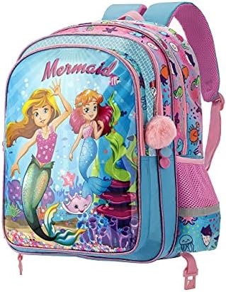 Mermaid kızlar için sırt çantası 17 inç 5 in 1 Ilköğretim Öğrenci okul Sırt Çantaları çocuklar Laptop İpli Çanta Öğle Yemeği