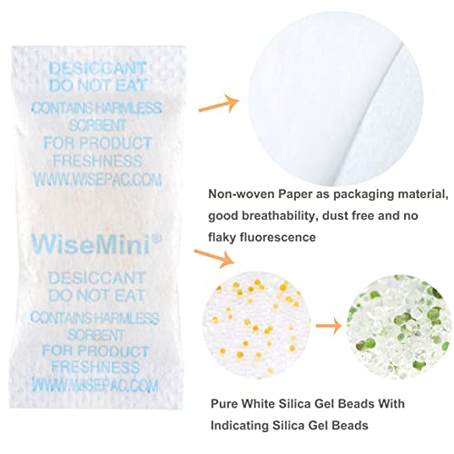 Wisesorb Silika Jel Paketleri, Depolama için 10 Gram Dessicant Paketleri, 30 Paket Silika Paketlerini Gösteren Renk, Gıda Depolama