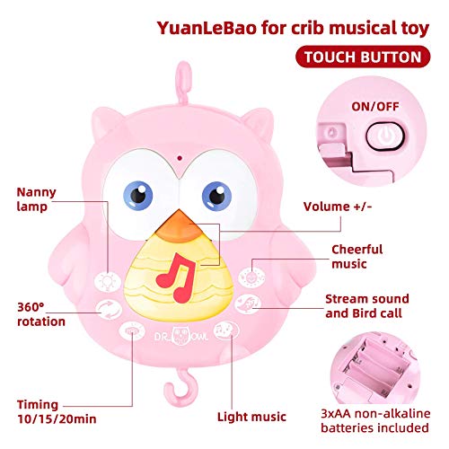 YuanLeBao Bebek Cep için Beşik müzikli oyuncak, Beşik Oyuncaklar ile gece ışık ve Müzik,dokunmatik Kontrol Oyuncaklar,Projeksiyon,