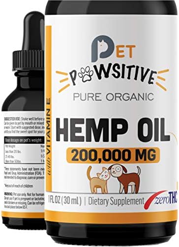 Köpekler ve Kediler için Pet Pawsitive Kenevir Yağı - 2 Paket - Omega 3 6 9 ile Organik Kenevir Damlaları-Kalça ve Eklem Desteği