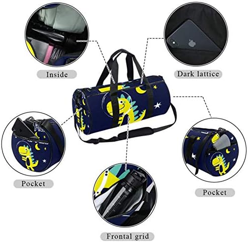 AISSO spor çantası için Kadın Erkek Uzay Dinozor Macera Spor Spor Tote Çanta Hafta Sonu Gecede seyahat Çantası Açık Bagaj Çanta