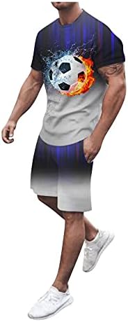 WYTong erkek spor giyim 2 Parça Yaz günlük giysi Plaj Baskılı Kısa Kollu Gömlek ve Şort Pantolon Setleri Eşofman