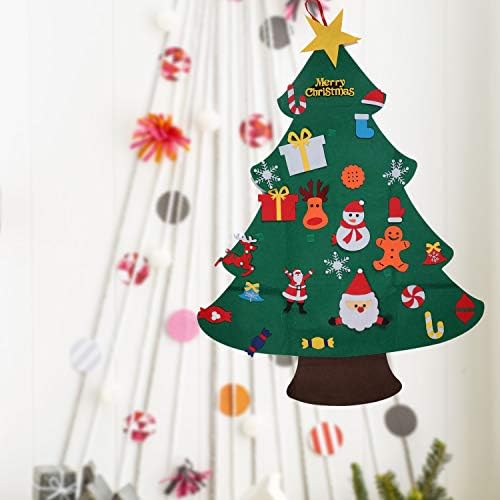 DIY Keçe Asılı Noel Ağacı Süsler ile, Çocuklar için Noel Hediyeleri Yeni Yıl El Yapımı Noel Kapı Duvar Asılı Süslemeleri (Asılı