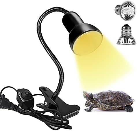 Gülen Kaplumbağa ısı lambası, 25 W+50 W Sürüngen ısı lambası, Sürüngenler için UVA+UVB Basking ışık, Akvaryum Sürüngen için