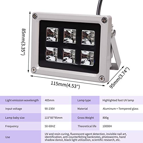 UV Reçine kür ışık için SLA DLP 3D Yazıcı Katılaşmaya Işığa Reçine 405nm UV Reçine Etkileyen, DIY Kür Enclosue için UV Photocuring