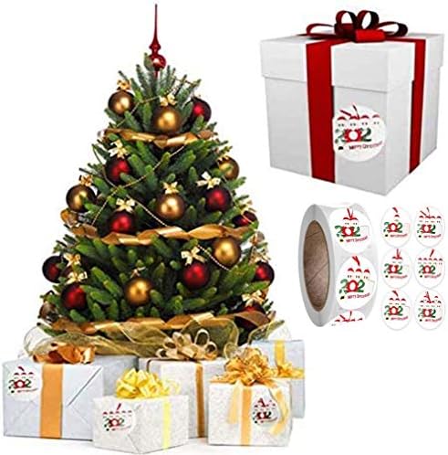 Merry Christmas Çıkartmalar, 500 Pcs Noel Süsler Çıkartmalar için Kartları Hediyeler Zanaat Parti Dekorasyon Malzemeleri 2020