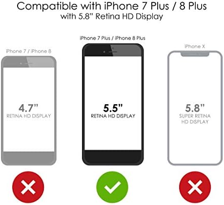 Distinctİnk Temizle Darbeye Hibrid Vaka iPhone 7 Artı / iPhone 8 Artı (5.5 Ekran) - TPU Tampon, Akrilik Geri, Temperli Cam
