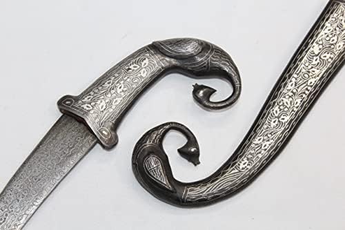 PH Sanatsal Hançer bıçak şam çelik gümüş ış tavuskuşu yüz kolu kılıf A 142