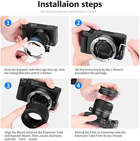Neewer Geniş Açı Lens Sony ZV1 ile Uyumlu, ZV1 18mm HD Geniş Açı & 10X Makro 2-in-1 Ek Lens Sony ZV1 Kamera ile Uyumlu, Uzatma